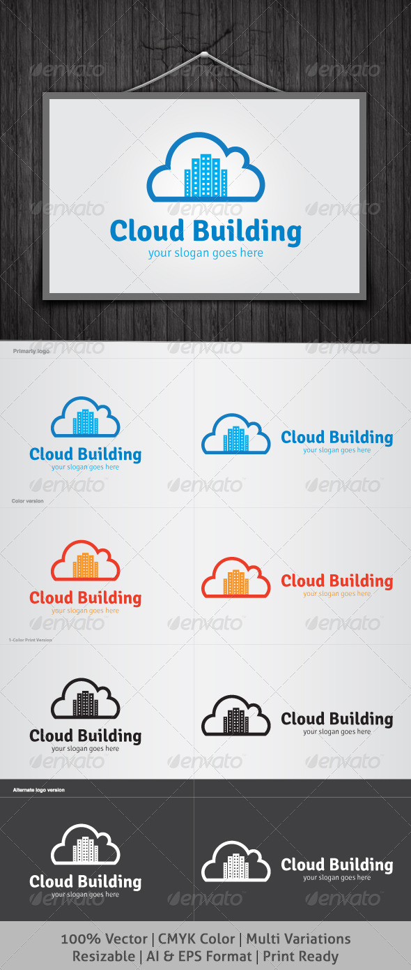 Cloud Building Logo - Buildings Logo Templates