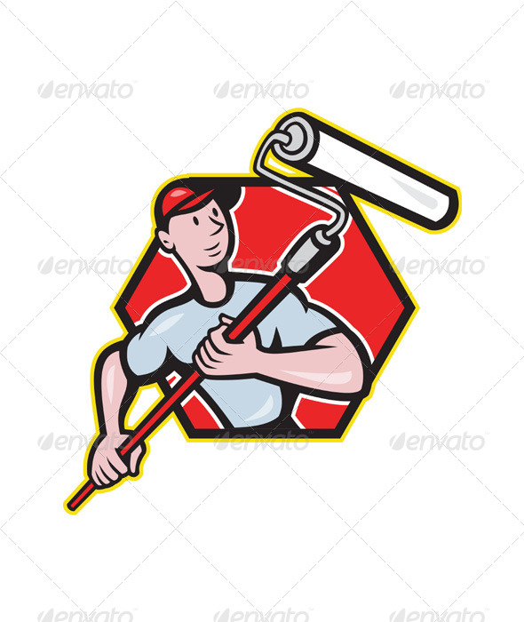 House Painter Paint Roller Painting Cartoon - People Characters