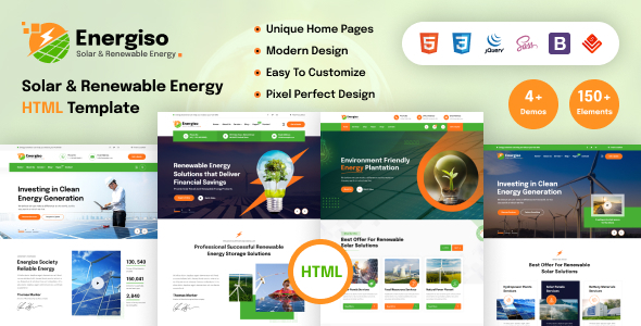 Energiso - Solar Technology & Renewable Energy HTML Template