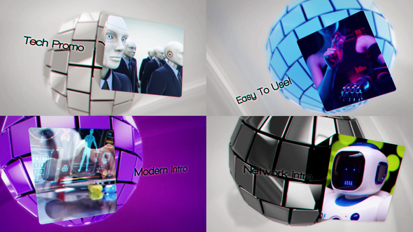 Futuristic Sphere Intro Video Displays template preview