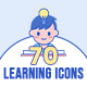 70 Schooling Icons | Indigo Series