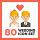 80 Wedding Icons | Pasteline Series
