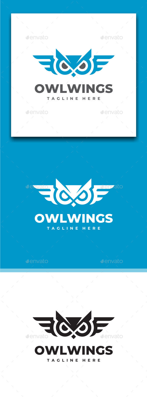 [DOWNLOAD]Owl Wings Logo Template