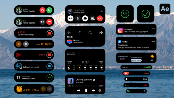 Phone UI Interface Pack Elements template preview