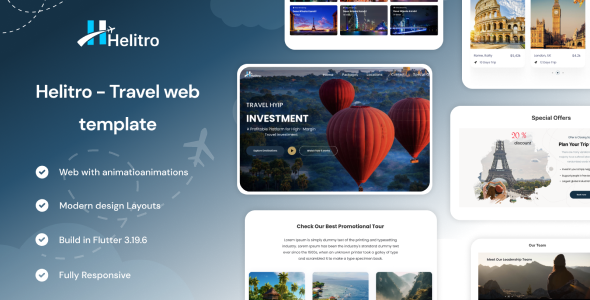 [DOWNLOAD]Helitro - Explore the World with a Travel Website Built in Flutter Web| Flutter Web Landing Page