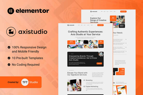 Axistudio - Branding & Creative Studio Elementor Template Kit