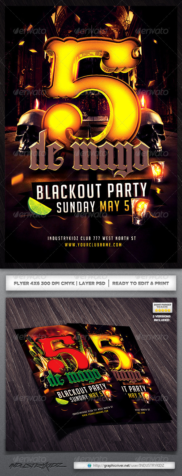 Cinco De Mayo Party Flyer - Clubs & Parties Events