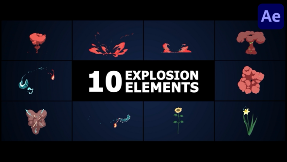 Combined Explosion Elements | After Effects Elements template preview