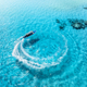 Aerial view of the speed boat in clear blue water in summer - PhotoDune Item for Sale