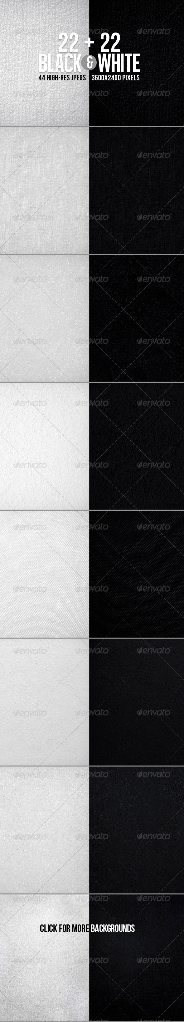 44 Black&White Textured BGs - Miscellaneous Backgrounds