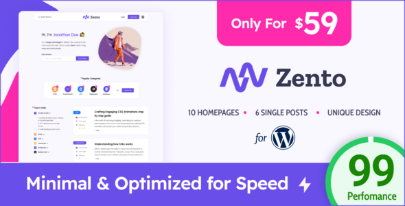 [DOWNLOAD]Zento - Modern & Lightweight Blog for WordPress