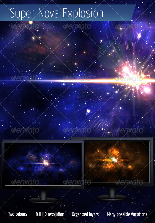 Space Background: Super Nova Explosion - Tech / Futuristic Backgrounds
