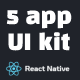 React native 5 app UI kit - mega app bundle - 5 app template