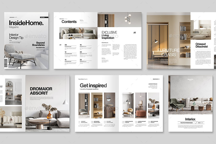 Interior Design Magazine Template, Print Templates | GraphicRiver