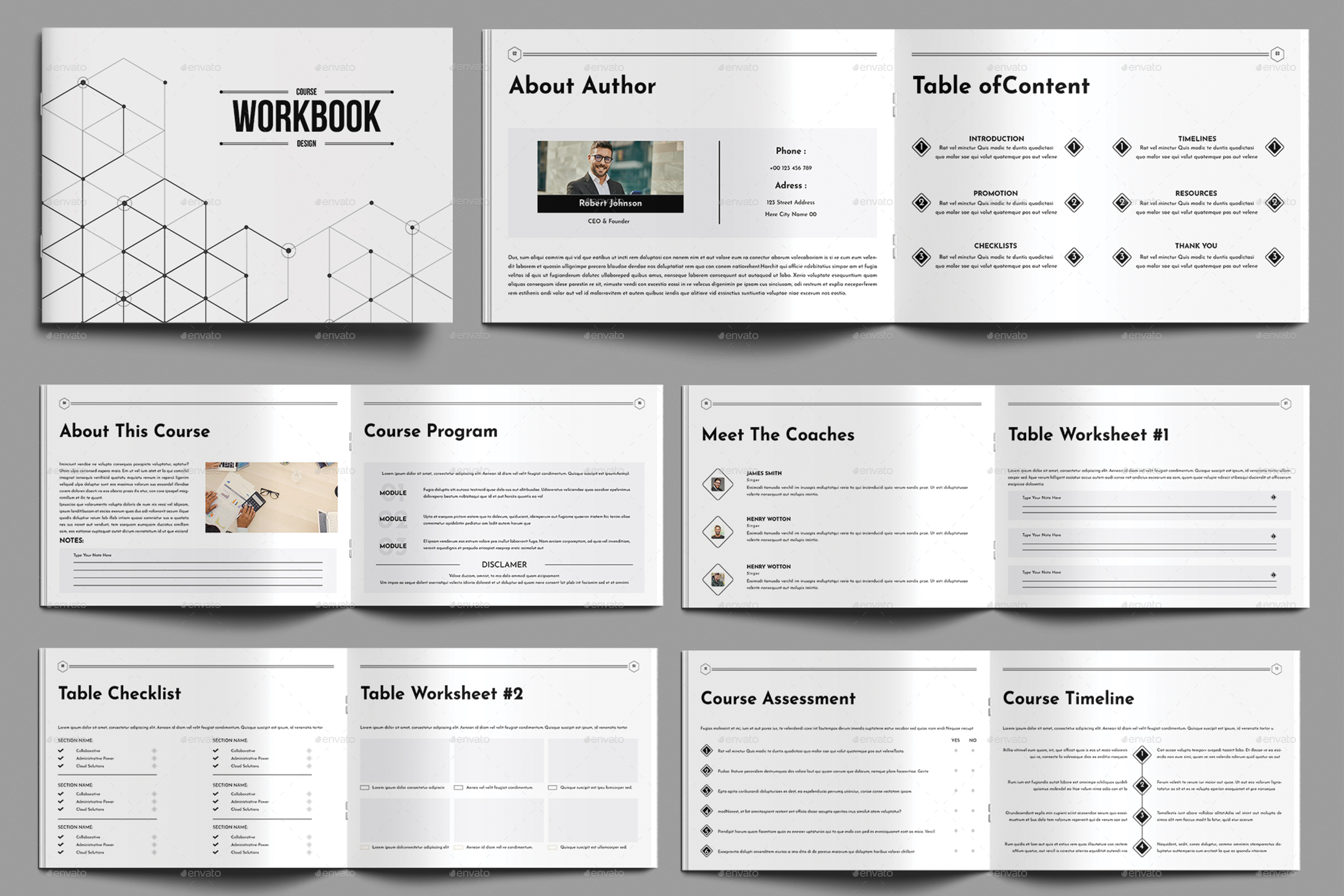 Course Workbook landscape brochure, Print Templates | GraphicRiver