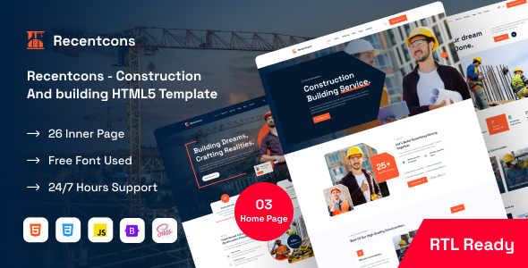 Recentcons HTML5 Construction Template