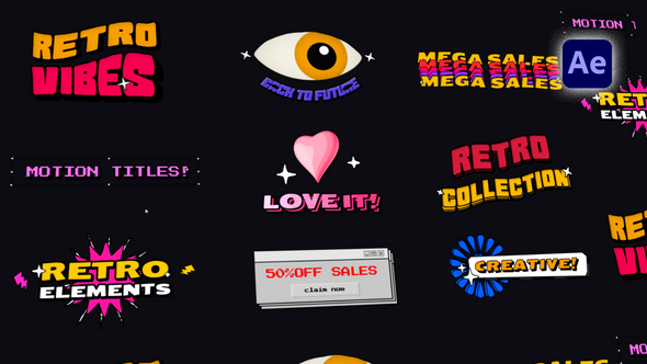Retro Fun Titles Pack Titles template preview