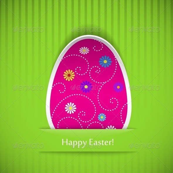 Easter Card with Egg - Miscellaneous Seasons/Holidays