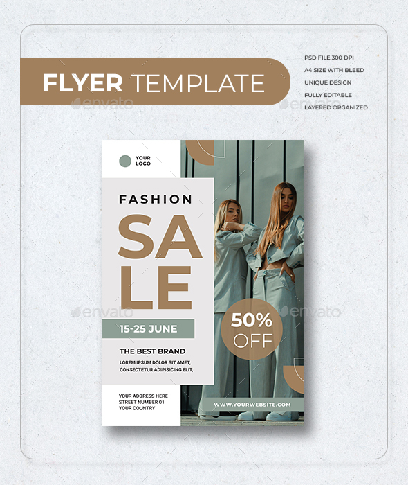 [DOWNLOAD]Flyer Store Fashion Sale Green Brown