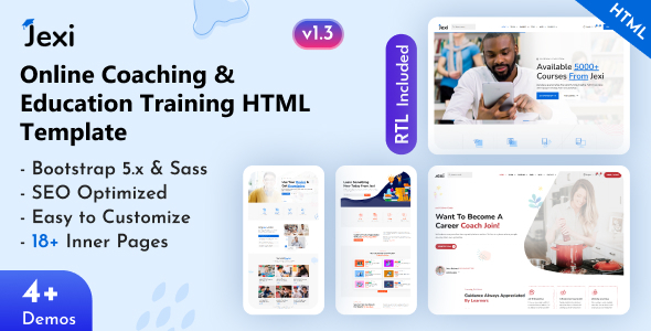 Jexi - Online Coaching & Education Training Bootstrap 5 Template