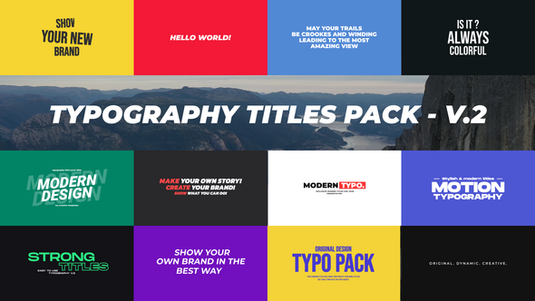 Typography Titles Pack / MOGRT Premiere Pro template preview