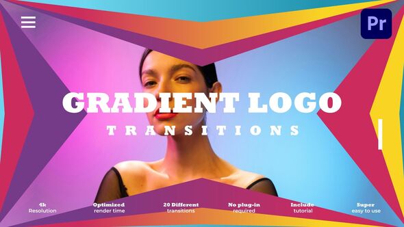 Gradient Logo Transitions Premiere Pro template preview