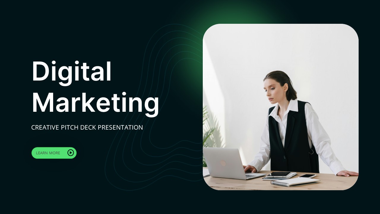 Digital Marketing Business PowerPoint Template, Presentation Templates