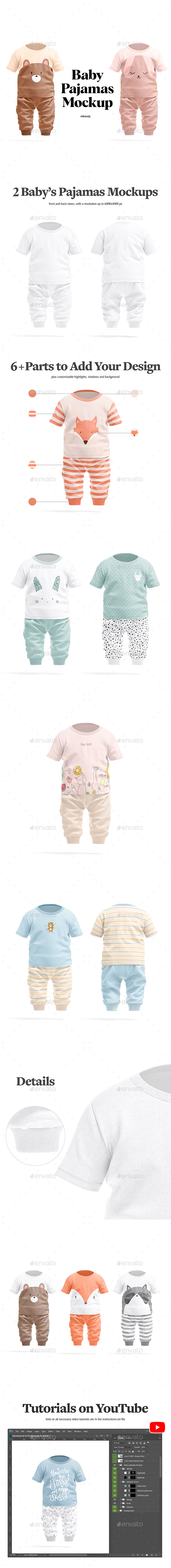 [DOWNLOAD]Baby Pajamas Mockups