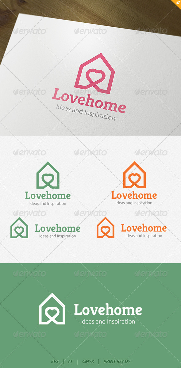 Love house Logo - Buildings Logo Templates