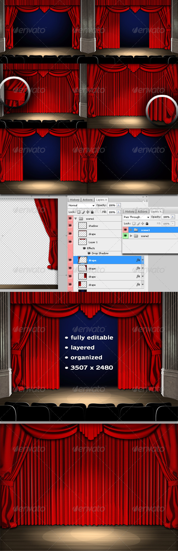 Stage with Curtain - Backgrounds Decorative