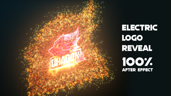 Powerful Electric Particles Logo Logo Stings template preview