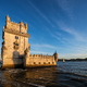Belem Tower on the bank of the Tagus River on sunset. Lisbon, Portugal - PhotoDune Item for Sale
