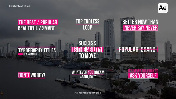 Glitch Text Titles | AE Titles template preview