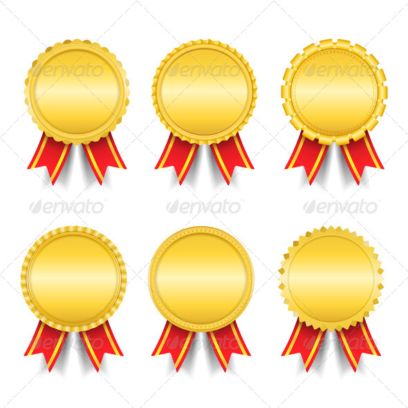 Golden Medals - Objects Vectors