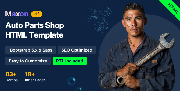 Maxon - Auto Parts Shop Bootstrap 5 Template