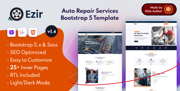 Ezir - Auto Repair Services Bootstrap 5 Template