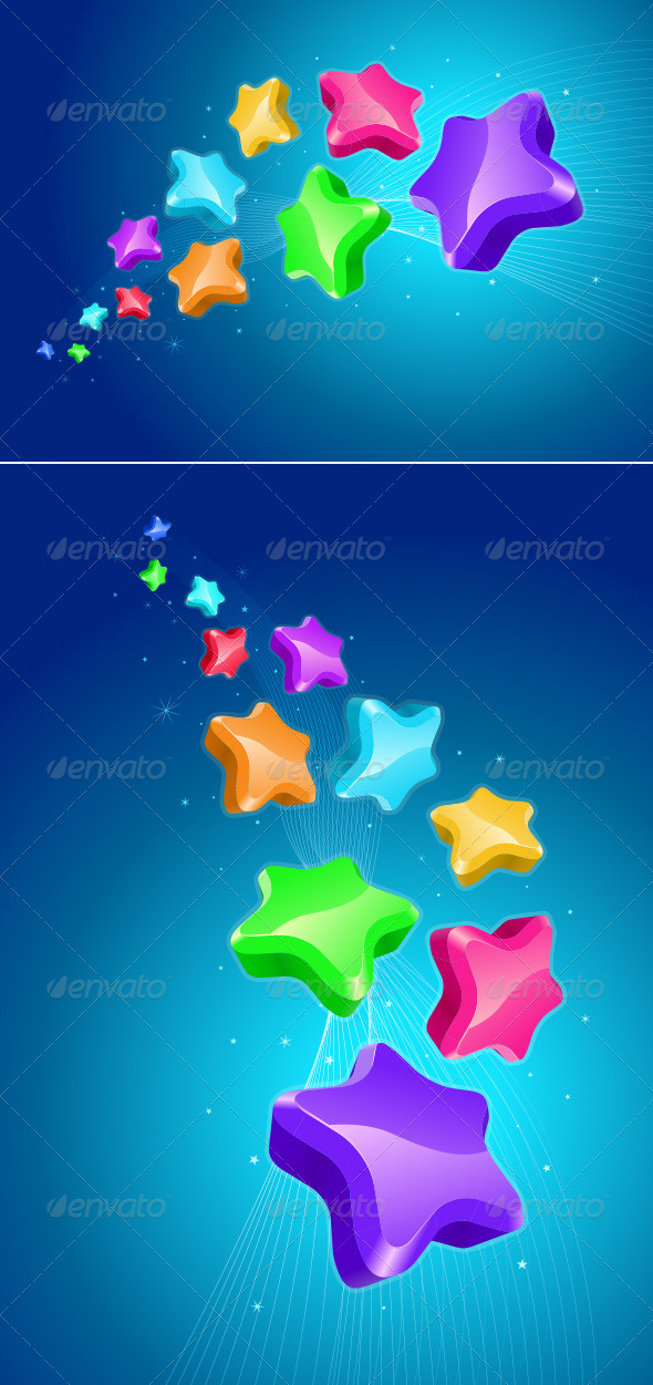 Colorful Stars - Backgrounds Decorative