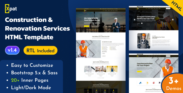 Xpat - Construction & Renovation Services Bootstrap 5 Template