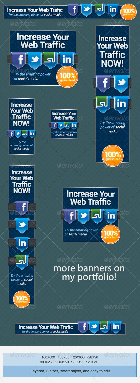 Social Media Web Banners Set - Banners & Ads Web Elements