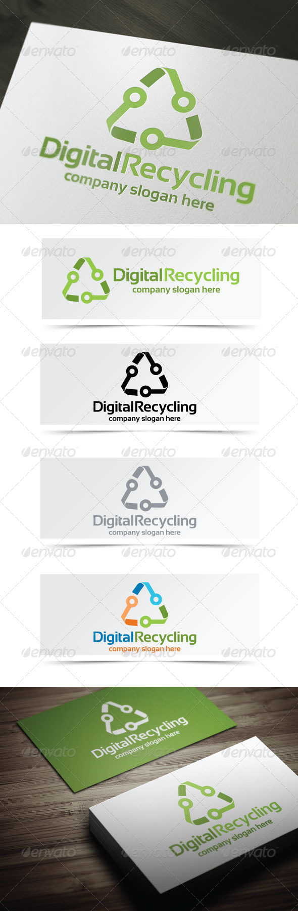 Digital Recycling - Symbols Logo Templates