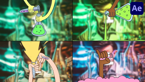 Chemical Reaction Transitions | After Effects Elements template preview