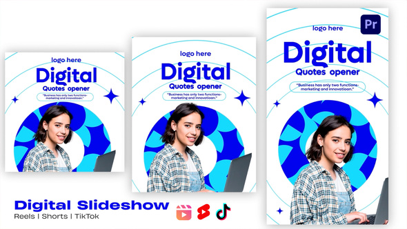 Digital Opener Minimalistic | MOGRT | Instagram Shorts Tik Tok Premiere Pro template preview