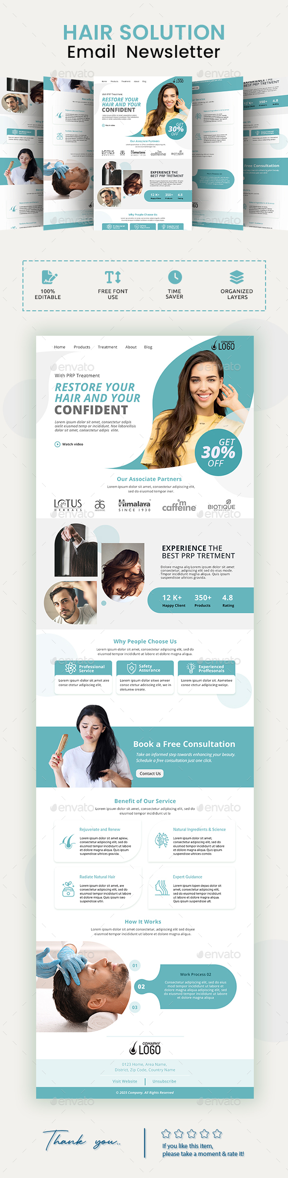 [DOWNLOAD]Hair Solution Email Newsletter PSD Template
