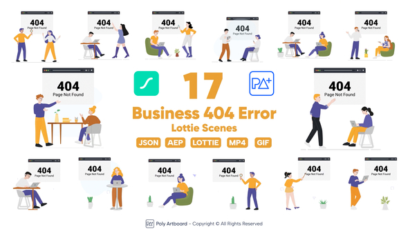 Business 404 Error Lottie Scenes
