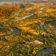 Aerial View Green Forest Woods And River Landscape In Sunny Spring Evening. Top View Of Beautiful - PhotoDune Item for Sale
