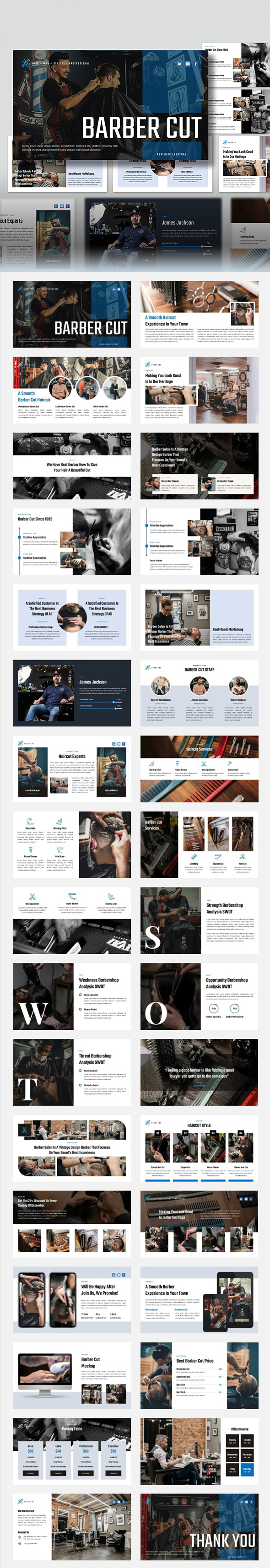 [DOWNLOAD]Barber Cut - Barbershop and Hair Salon PowerPoint Template