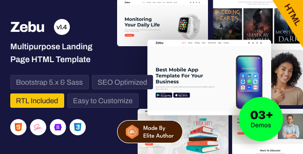 Zebu - Multipurpose Landing Page Bootstrap 5 Template