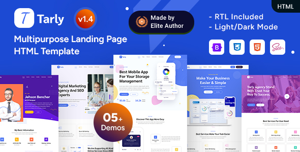 Tarly - Multipurpose Landing Page Bootstrap 5 Template