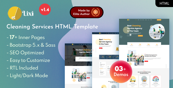 Lixi - Cleaning & Washing Services Bootstrap 5 Template