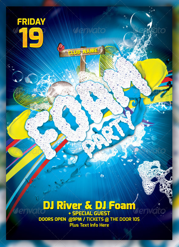 Foam Party Flayer Template - Events Flyers
